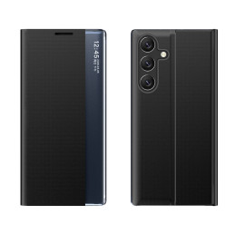 Naujas miego dėklas, skirtas „Samsung Galaxy S25+“ su atlenkiama ir stovu – juodas