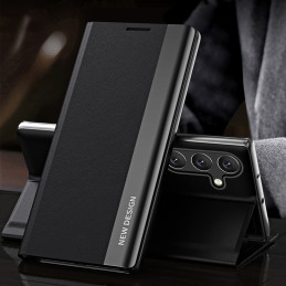 „Sleep Case Pro“ dėklas „Samsung Galaxy S25+“ su atlenkimu ir stovu – juodas