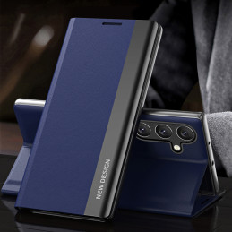„Sleep Case Pro“ dėklas „Samsung Galaxy S25+“ su atlenkimu ir stovu – mėlynas