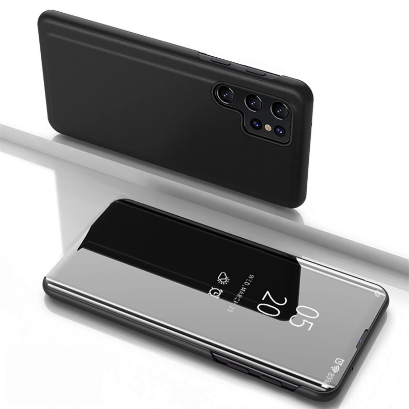 „Clear View“ dėklas, skirtas „Samsung Galaxy S25 Ultra“ atverčiamam dėklui – juodas