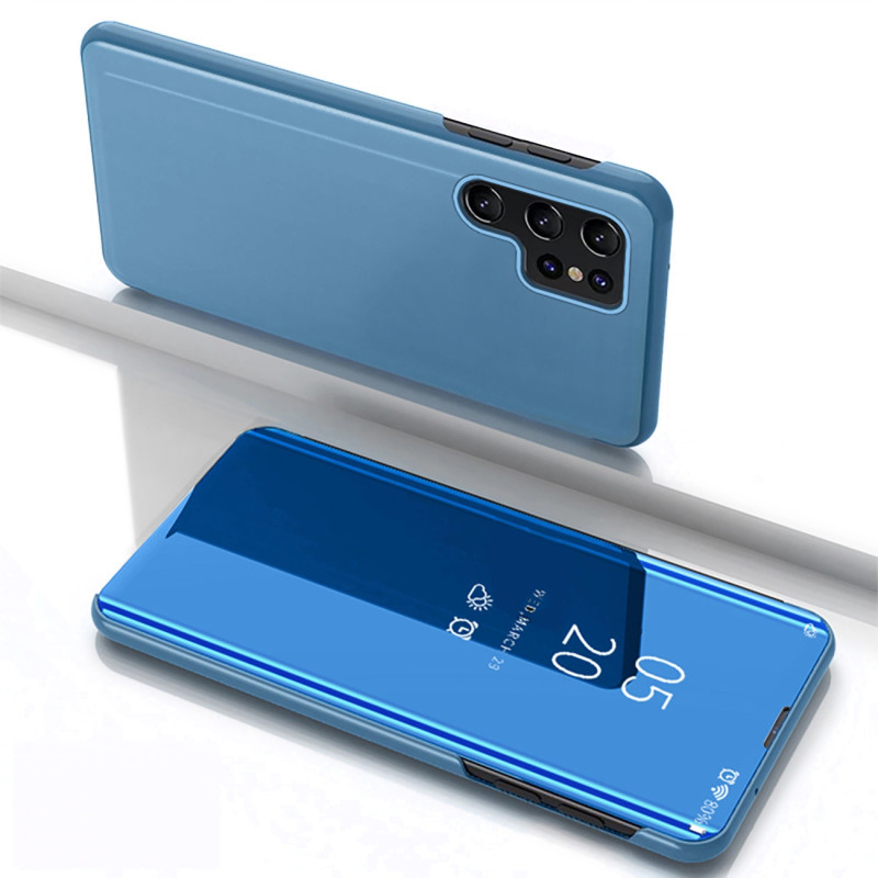 „Clear View“ dėklas, skirtas „Samsung Galaxy S25 Ultra“ atverčiamam dėklui – mėlynas