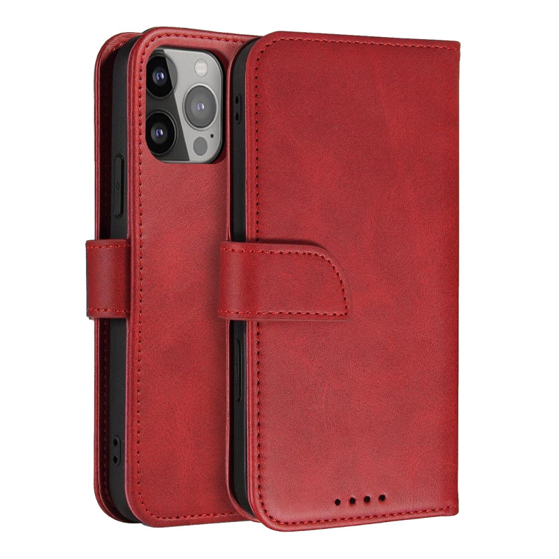 Magnetinis dėklas su atlenkimu, skirtas „Samsung Galaxy S25 Ultra“ – raudonas