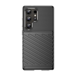 „Thunder Case“ dėklas „Samsung Galaxy S25 Ultra“ silikoninis šarvuotas dėklas – juodas