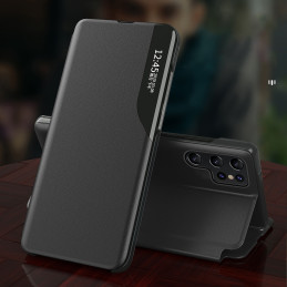 Eko odos dėklas „Samsung Galaxy S25 Ultra“ su atlenkimu ir stovu – juodas