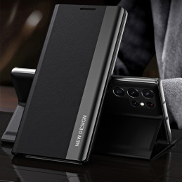 „Sleep Case Pro“ dėklas „Samsung Galaxy S25 Ultra“ su atlenkiama stovu – juodas