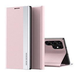 „Sleep Case Pro“ dėklas „Samsung Galaxy S25 Ultra“ su atlenkimu ir stovu – rožinis