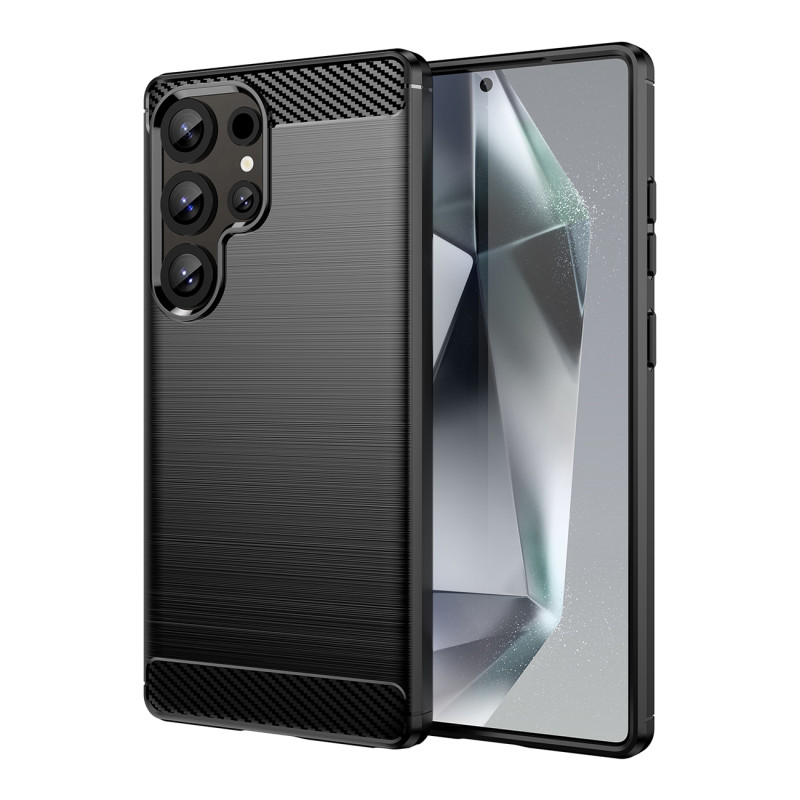 Anglies pluošto dėklas, skirtas „Samsung Galaxy S25 Ultra“ – juodas