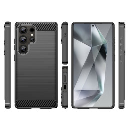 Anglies pluošto dėklas, skirtas „Samsung Galaxy S25 Ultra“ – juodas