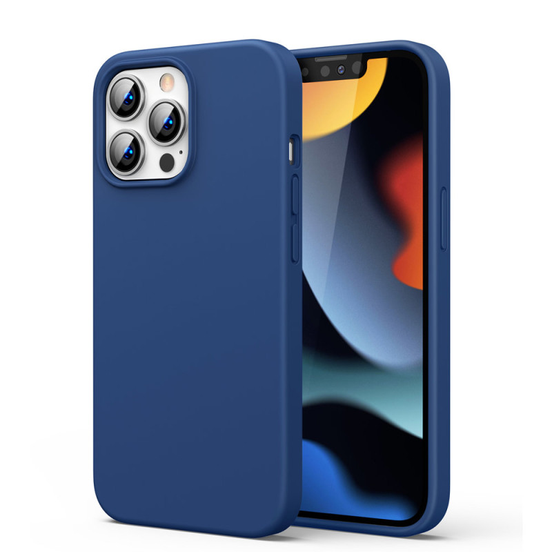 Ugreen Protective Silicone Case guminis lankstus silikoninis dėklo dangtelis iPhone 13 Pro mėlynas