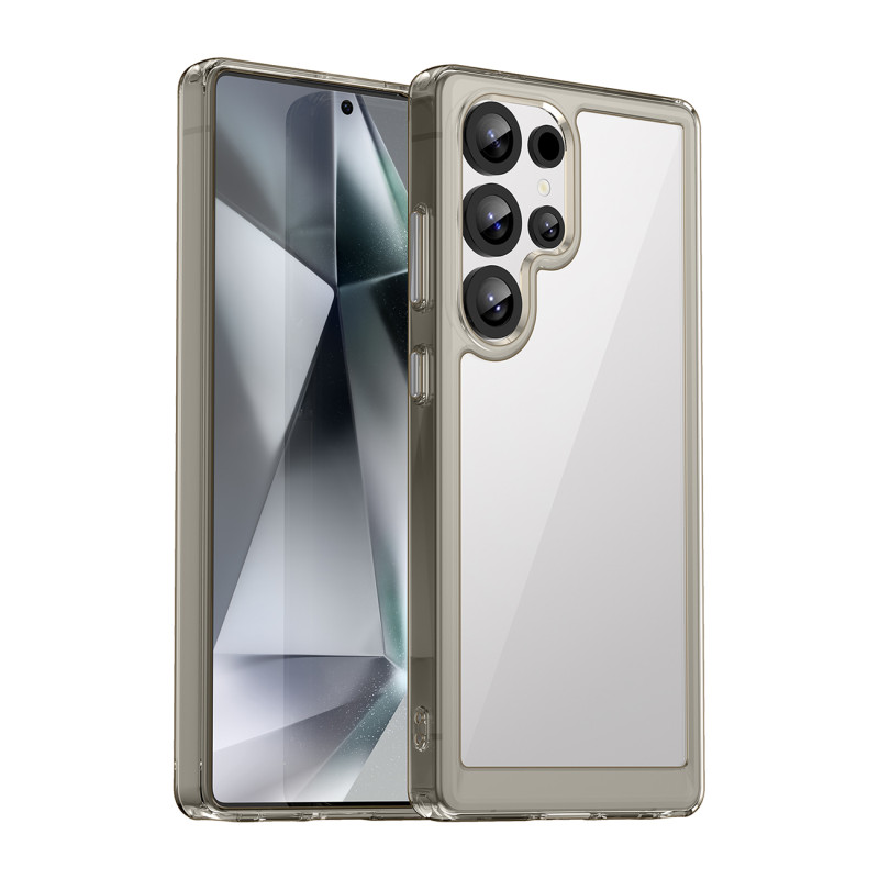 „Outer Space“ dėklas su gelio rėmeliu, skirtas „Samsung Galaxy S25 Ultra“ – skaidriai juodas