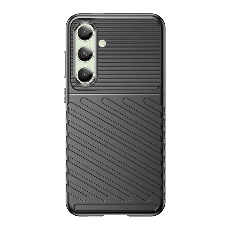 „Thunder“ dėklas, skirtas „Samsung Galaxy S24 FE“ silikoniniam šarvuotam dėklui – juodas
