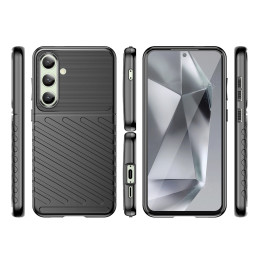 „Thunder“ dėklas, skirtas „Samsung Galaxy S24 FE“ silikoniniam šarvuotam dėklui – juodas