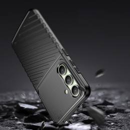 „Thunder“ dėklas, skirtas „Samsung Galaxy S24 FE“ silikoniniam šarvuotam dėklui – juodas