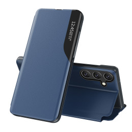 Eko odos dėklas „Samsung Galaxy S24 FE“ su atlenkimu ir stovu – mėlynas