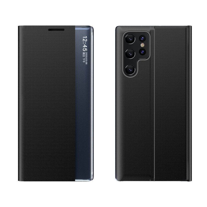 Naujas miego dėklas, skirtas „Samsung Galaxy S24 FE“ su atlenkiama ir stovu – juodas